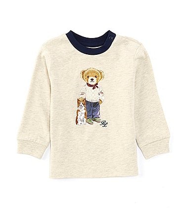 Image of Ralph Lauren Baby Boys 3-24 Months Long Sleeve Polo Bear Jersey T-Shirt