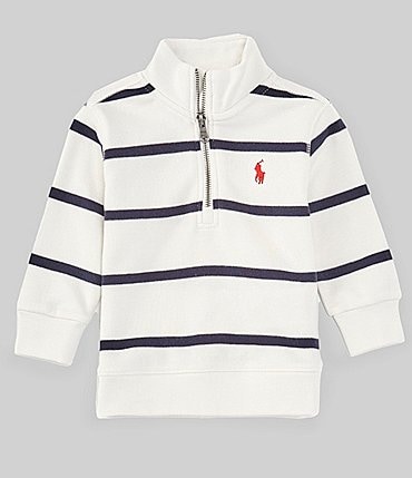 Image of Ralph Lauren Baby Boys 3-24 Months Long Sleeve Striped Interlock Pullover