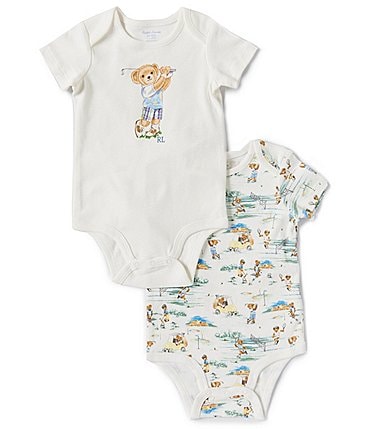 Image of Ralph Lauren Baby Boys 3-24 Months Polo Bear Bodysuit 2-Pack