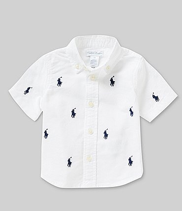 Image of Ralph Lauren Baby Boys 3-24 Months Short-Sleeve Polo Pony Oxford Shirt