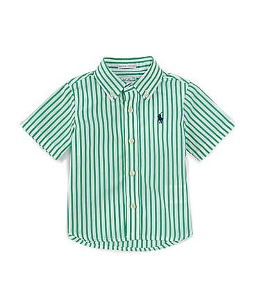 Image of Ralph Lauren Baby Boys 3-24 Months Short-Sleeve Stripe Woven Shirt