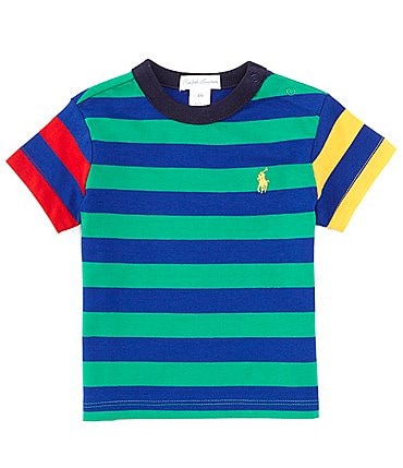 Image of Ralph Lauren Baby Boys 3-24 Months Short Sleeve Striped Jersey T-Shirt