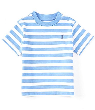 Image of Ralph Lauren Baby Boys 3-24 Months Short Sleeve Striped Jersey T-Shirt