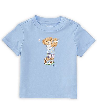 Image of Ralph Lauren Baby Boys 3-24 Short-Sleeve Polo Bear Jersey T-Shirt