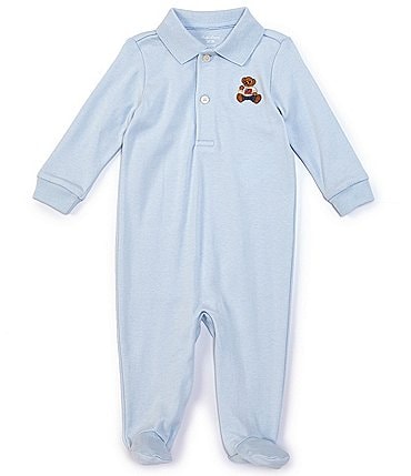 Image of Ralph Lauren Baby Boys 3-9 Months Long-Sleeve Polo Bear Footie Coverall