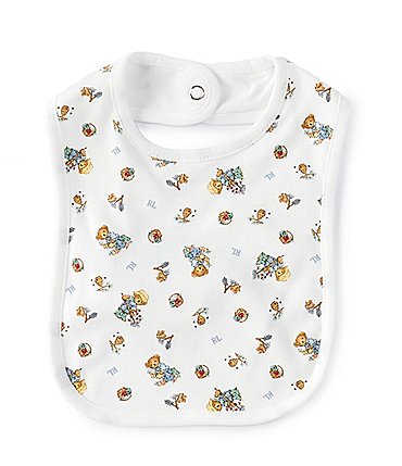 Image of Ralph Lauren Baby Boys Polo Bear Interlock Bib