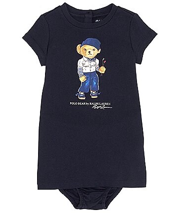 Image of Ralph Lauren Baby Girls 3-24 Months Short-Sleeve Bear Tee Dress