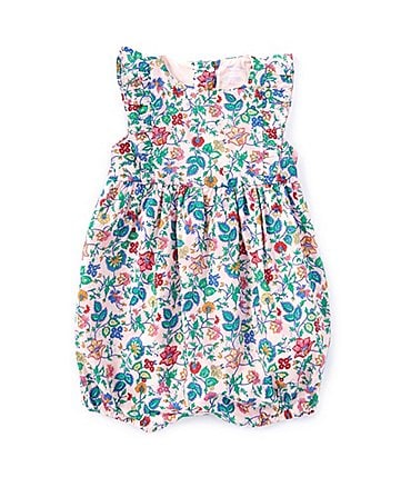 Image of Ralph Lauren Baby Girls 3-6 Months Floral Batiste Bubble Romper