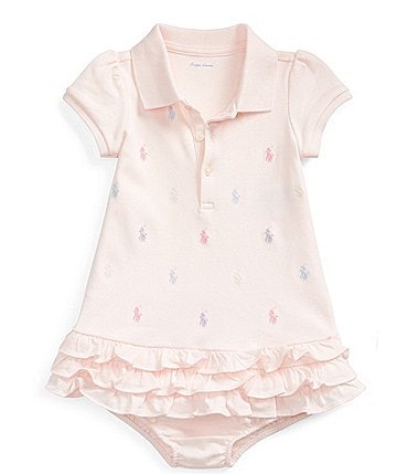 Image of Ralph Lauren Baby Girls 3-24 Months Schiffli Embroidered Polo Dress