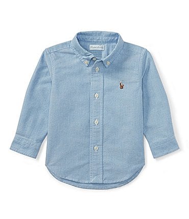 Image of Ralph Lauren Baby Boys 3-24 Months Long Sleeve Oxford Shirt