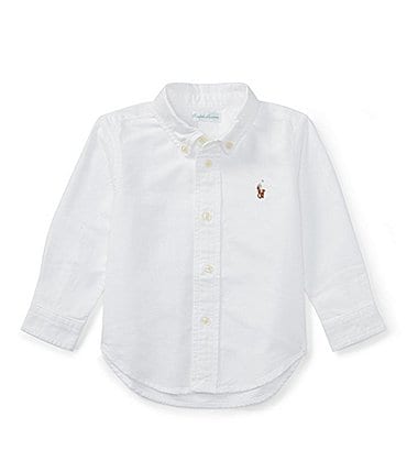 Image of Ralph Lauren Baby Boys 3-24 Months Long Sleeve Oxford Shirt