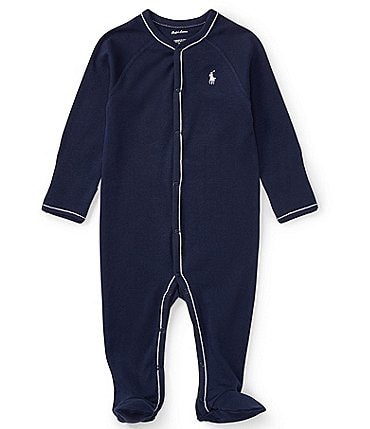 Image of Ralph Lauren Baby Boys Newborn-9 Months Solid Footie Coverall