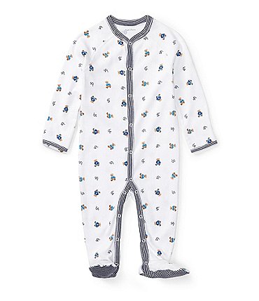 Image of Ralph Lauren Baby Boys Newborn Bear Printed Footed Coverall
