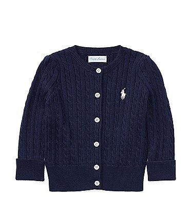 Image of Ralph Lauren Childrenswear Baby Girls 3-24 Months Mini Cable-Knit Cardigan