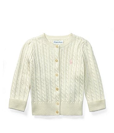 Image of Ralph Lauren Baby Girls 3-24 Months Mini Cable-Knit Cardigan
