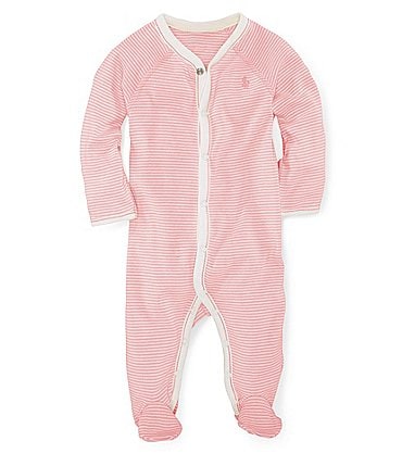Image of Ralph Lauren Baby Newborn-9 Months Striped Footed Coveralls
