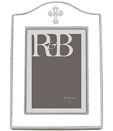 Image of Reed & Barton Abbey Cross Silver 5" x 7" Picture Frame