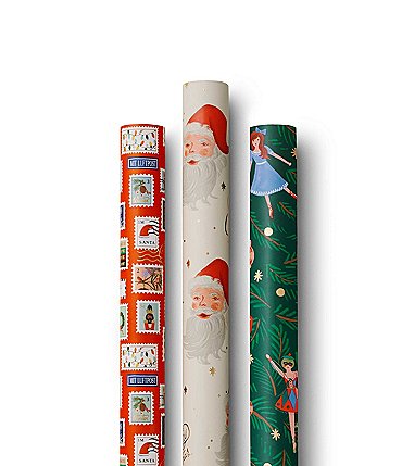 Image of Rifle Paper Co. Holiday Stamps Gift Wrap Bundle