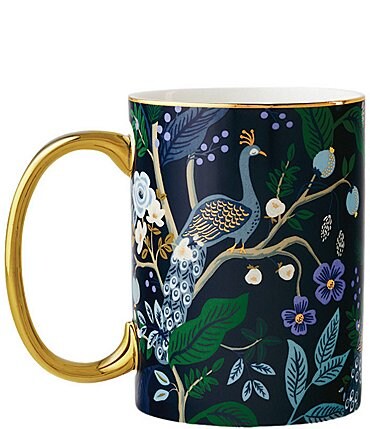Image of Rifle Paper Co. Peacock Porcelain Coffee Mug