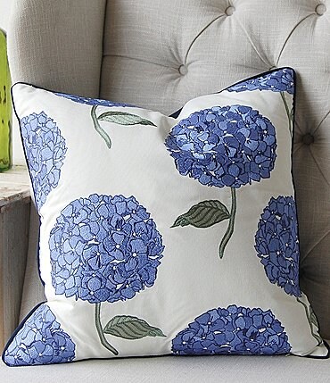Image of Rightside Design Hydrangea Pattern Indoor/Outdoor Throw Pillow