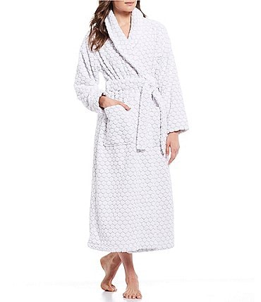 Image of Sleep Sense Spa Dot Grey Long Terry Cozy Robe