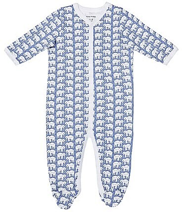 Image of Roller Rabbit Baby Newborn-9 Months Family Matching Hathi Elephant Print Footed Sleeper