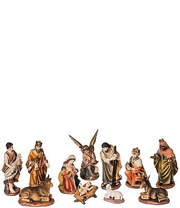 Image of Roman 11-Piece Painted Nativity Set
