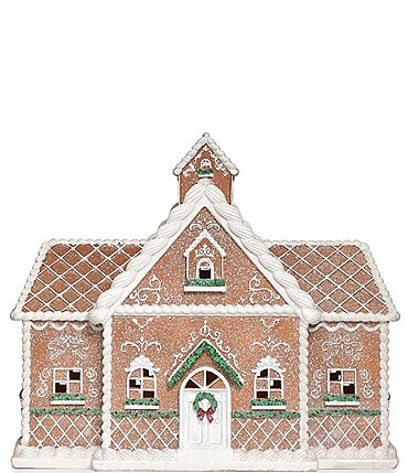 Image of Roman LED Lighted 10.5"H Gingerbread House Tabletop Decor