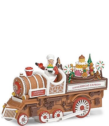 Image of Roman LED Lighted Musical Rotating Gingerbread Express Train Tabletop Decor