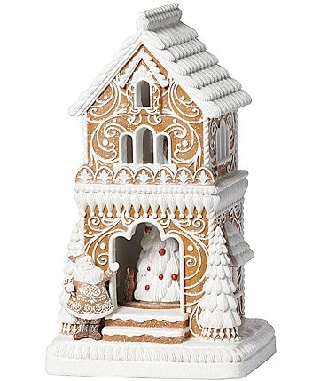Image of Roman Musical Lighted Rotating Gingerbread House