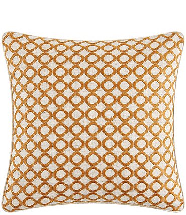 Image of Rose Tree Bronte Geometric Embroidered Reversible Square Pillow