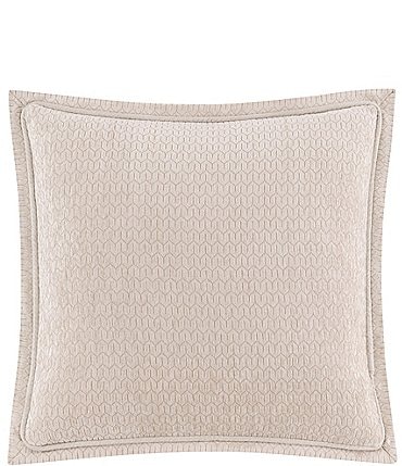 Image of Rose Tree Cara Woven Geometric Framed Pattern Square Pillow