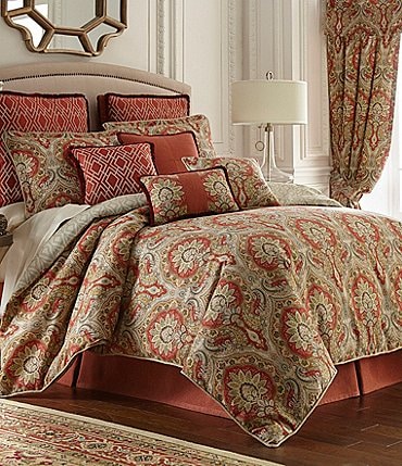 Image of Rose Tree Harrogate Paisley Damask & Geometric Diamond Comforter Set