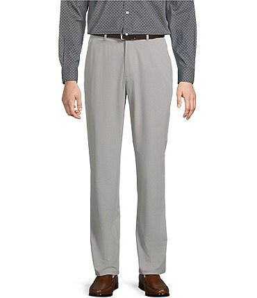 Image of Roundtree & Yorke Performance Stewart Flat Front Classic Fit Stretch Pants