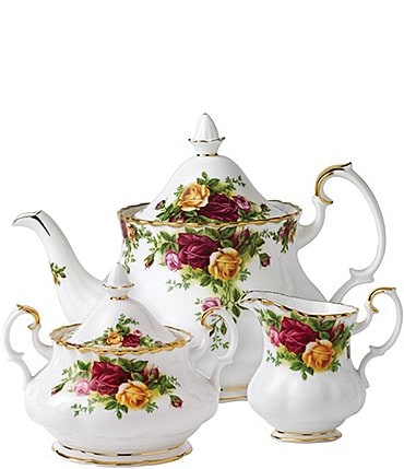 Image of Royal Albert Old Country Roses 3-Piece Tea Set