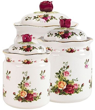 Image of Royal Albert Old Country Roses Canister, Set of 3