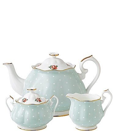 Image of Royal Albert Polka Rose 3-Piece Tea Set