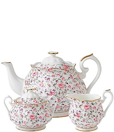Image of Royal Albert Rose Confetti 3-Piece Tea Set