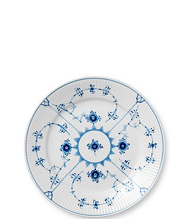 Image of Royal Copenhagen Blue Fluted Plain Floral Pattern Porcelain Salad Plate