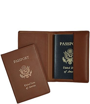 Image of ROYCE New York Leather Foil-Stamped RFID Blocking Passport Jacket