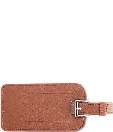 Image of ROYCE New York Leather Luggage Tag with Silver Hardware