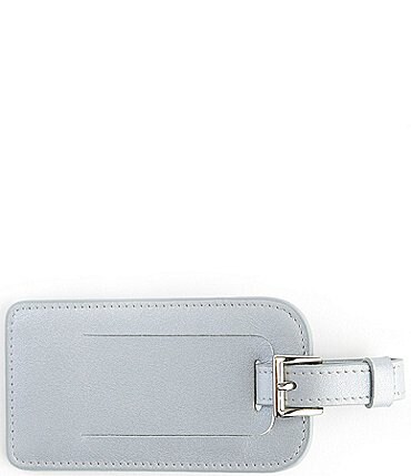 Image of ROYCE New York Leather Luggage Tag with Silver Hardware