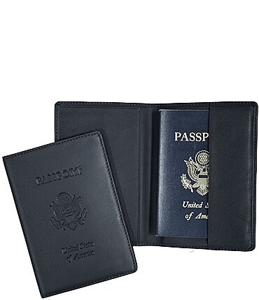 Image of ROYCE New York RFID Blocking Black Lettered Passport Case