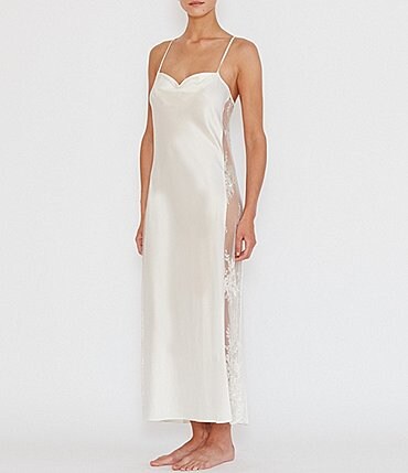 Image of Rya Collection Darling Sweetheart Neck Crisscross Back Detailed Lace Slip Nightgown