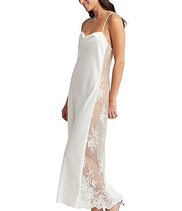 Image of Rya Collection Darling Sweetheart Neck Crisscross Back Detailed Lace Slip Nightgown