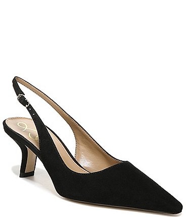 Image of Sam Edelman Bianka Suede Pointed Toe Slingback Pumps