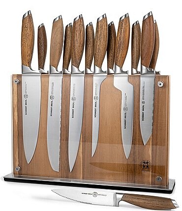 Image of Schmidt Brothers Cutlery Bonded Teak 15-Piece Knife Block Set