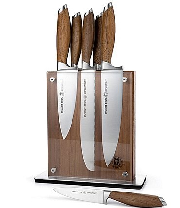Image of Schmidt Brothers Cutlery Bonded Teak 7-Piece Knife Block Set