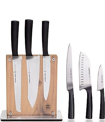 Image of Schmidt Brothers Cutlery Carbon 6 7-Piece Knife Block Set