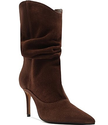 Image of Schutz Maryana Slouch Suede Pointed Toe Boots